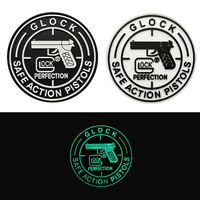 Patchs PVC personnalisés pour le tir Glock, badges tactiques à velcro, patchs de moral pour sacs à dos d'extérieur, vêtements et chapeaux