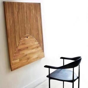 Wall Mounted Folding <b>Desk</b> Solid Wood 100x75 Cm Minimalist Modern Style Foldable Work <b>Study</b> Space Saving - Product Image 1