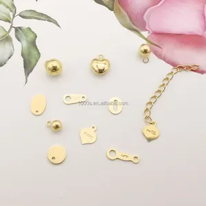 Acessórios para colar de ouro au750, venda quente, colar de ouro real, pulseira, formato de coração, amuleto dourado, acessórios com pingente
