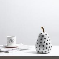 Ornements de décoration de maison en céramique et en émail en forme de fruit poli de luxe Nordic Light
