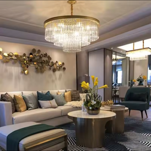 โคมไฟระย้าหรูหราสำหรับห้องนอนโรงแรมห้องนั่งเล่นโคมระย้าคริสตัล K9 LED สีทองหรูหรา - Product Image 4