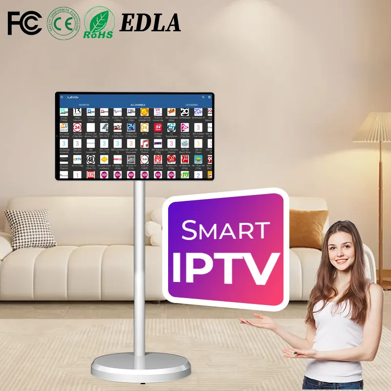 Nieuwe Trends 21.5 Inch Draagbare Touch Screen Wifi Tablet Televisie Smart Tv 4K Led Android Tv Met Camera