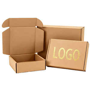 Eco Friendly Kraft Corrugated Mailer <b>Boxes</b> Custom Gold Foil Logo Shipping <b>Boxes</b> Recyclable Foldable <b>Boxes</b> for <b>Clothes</b> Packaging - Product Image 1
