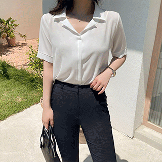 BS4365 Women's Open Collar Blouse Melven Design 10,000+ Copies Sold Elegant Shirt