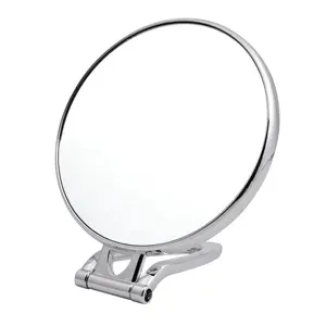 Miroir à main pliable double face, large, à cadre en argent, mm, miroir de maquillage fantaisie