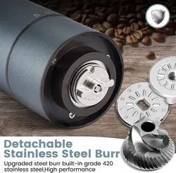 Rechargeable Mini Coffee <b>Grinder</b> With Multi Grind Setting, Coffee Bean <b>Grinder</b> Spice <b>Grinder</b> for <b>Herbs</b>, Nuts, Spice Mill - Product Image 2