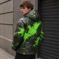 Veste matelassée à capuche pour homme de haute qualité, streetwear, impression changeante de couleur activée par l'eau, imperméable, veste matelassée personnalisée pour homme