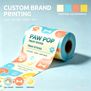 Pellicola in Plastica Laminata Opaca Personalizzata per Confezionamento Automatico di Snack per Cani e Gatti - Product Image 3