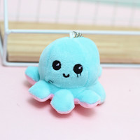 Adorable poupée peluche pieuvre à visages interchangeables, porte-clés, breloque pour sac d'école, accessoire pour filles, super douce, rembourrage en coton PP