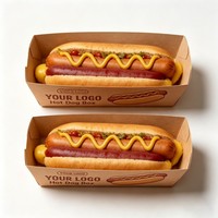 Boîte à hot-dogs et hamburgers en carton avec impression de logo personnalisée pour les restaurants de restauration rapide et les services de livraison à emporter