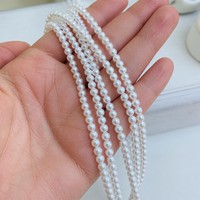 Perles d'eau douce naturelles blanches immaculées, rondes de 4-5 mm, qualité 5A, brin semi-finie pour la fabrication de bijoux DIY