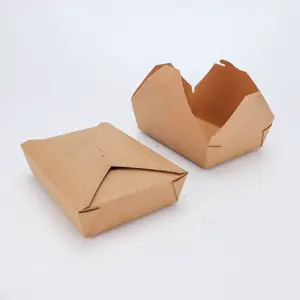ספק פיליפינים מותאם אישית חד פעמי הצהריים takeout נייר קופסות עם מכסה קראפט נייר סירת ארוחת צהריים תיבה