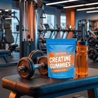 Gummies à la créatine en marque privée, saveur orange, 5g, entraînement en salle de sport, croissance musculaire, force, endurance, OEM