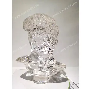 acrylic 3D carving human pmma 5D engraving Famous lucite Bust Of David Statue For Sale