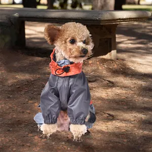 新しいデザインのペット反射安全服防水軽量ペット犬レインコート