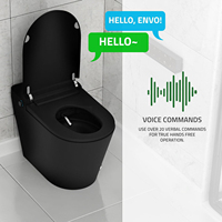 Toilette intelligente Echo Honajo, noir mat, allongée, ouverture/fermeture/flush automatiques, siège chauffant, commandes vocales, contrôle Wifi inclus