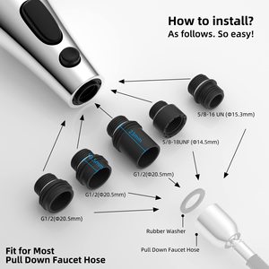 Vòi nước nhà bếp với Pull-down phun đầu cấp thay thế cho bồn rử<span class=keywords><strong>a</strong></span> nhà bếp - Product Image 6