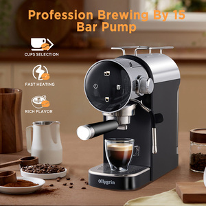 Machine à café expresso semi-automatique compacte électrique avec poignée supérieure, facile à déplacer, pour cappuccino, usage domestique, 15 bars - Product Image 4