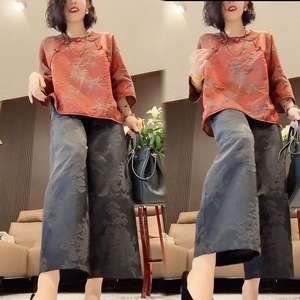 Women's Two Piece Set Loose Fit Three Quarter Sleeve Tops And Pants Casual Suit For Leisure Four Seasons Wear - Product Image 1