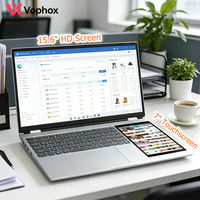 OEM Dual Screen Laptop Intel N95 32GB RAM 2TB SSD 15.6 Inch Touch Sub Screen Wholesale Notebook for AMZ Shopify Store Manager