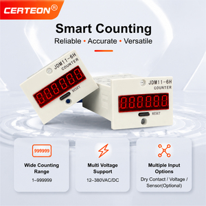 6 अंक LED डिजिटल काउंटर AC <span class=keywords><strong>DC</strong></span> 12V 24V 220V रीसेट पैनल माउंट औद्योगिक इलेक्ट्रॉनिक पल्स काउंटर - Product Image 4