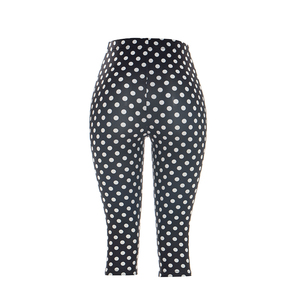 Viviblook J26PT151 Pantalon d'été pour femme, nouveau pantalon court décontracté à taille mi-haute imprimé à pois - Product Image 6