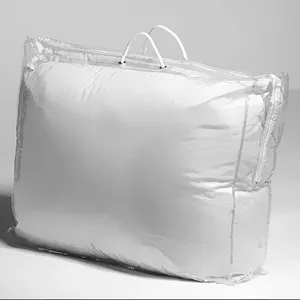 Sacs de rangement pour oreiller, fait à la main en chine, pvc transparent, sacs à fermeture éclair avec poignées,
