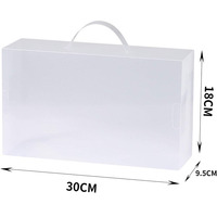 Boîtes de rangement de chaussures en plastique ondulé transparent poignée empilable pliable dames hommes organisateur Transparent chaussures boîte Transparent