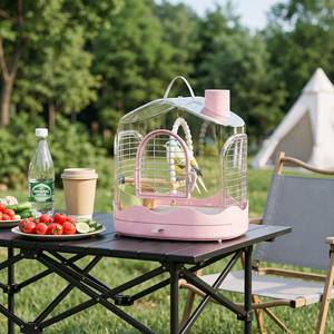 Yüksek Kaliteli Çevre Dostu Hafif Taşınabilir Şeffaf Nefes Alabilen Plastik Kuş Papağan Kafesi Evcil Hayvan Taşıyıcısı Büyük Kapasiteli - Product Image 1