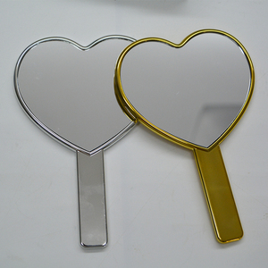 Hot Bán Bạc <span class=keywords><strong>Chrome</strong></span> Cầm Tay Trang Điểm Gương Với Mạ Điện Xử Lý Hình Trái Tim Nhỏ Mỹ Phẩm Gương - Product Image 6
