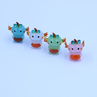 Décoration d'intérieur, cadeau, artisanat en verre soufflé de Murano fait à la main, figurine d'animal de dessin animé vert rose blanc