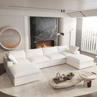 Sofá Modular Seccional VOXHOME para Sala de Estar, Apartamento u Hotel, Estilo Nórdico, Color Gris, de 3, 4, 5, 6, 7 y 8 Plazas