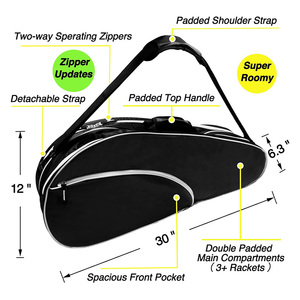 Sac de badminton grande capacité personnalisé avec compartiment à chaussures, sac de raquette tendance pour homme pour le <span class=keywords><strong>tennis</strong></span> - Product Image 2