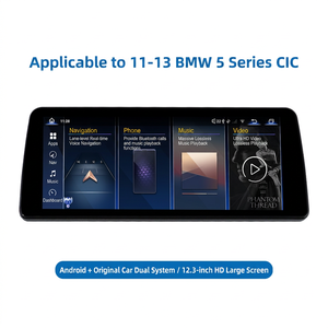 Radio multimedia para coche Android HD de 12,3 pulgadas, reproductor multimedia inalámbrico con pantalla táctil LCD para BMW Serie 5 F10 F11 CIC 2011-2013 - Product Image 1