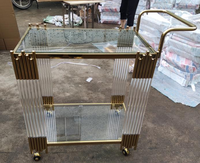 Chariot de service de buffet pour hôtel en acier inoxydable à 3 niveaux, capacité 10L, fourni par l'usine Beston