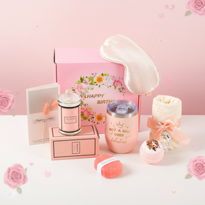 <span class=keywords><strong>Panier</strong></span> <span class=keywords><strong>Cadeau</strong></span> Spa pour Elle avec Carte, Gobelet, Bougie Parfumée, Masque pour les Yeux, Couverture - Cadeaux <span class=keywords><strong>d</strong></span>'Anniversaire Idéaux pour les Femmes - Product Image 1