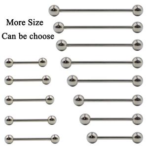 도매 스테인레스 스틸 산업 바디 피어싱 바벨 혀 젖꼭지 피어싱 기본 귀 반지 다이아몬드 외부 스레드 - Product Image 1