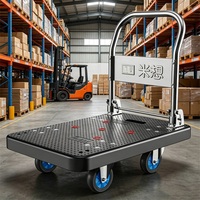 Chariot à plateforme pliable à quatre roues, robuste, portable, chariot à main industriel, capacité de charge de 400 kg, OEM ODM