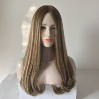 Perruque JW08Kosher, fournisseur d'usine chinoise, cheveux russes non traités, double épaisseur, blonds, Remy de qualité supérieure, base en soie, perruque juive