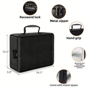 Caja de Almacenamiento Segura con Cerradura, de Gran Capacidad, de Microfibra Ecológica, Ignífuga, Impermeable y Aislante del Calor, Organizador de Documentos para el Hogar - Product Image 5