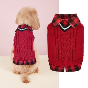 Camicetta a quadri a collo alto maglioncini abiti firmati per Mini <span class=keywords><strong>cani</strong></span> <span class=keywords><strong>Pug</strong></span> - Product Image 2