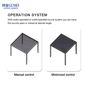 Gazebo Pergola Bioklimatik Aluminium Bermotor untuk Taman Luar Ruangan dengan Atap dan Kisi-kisi yang Dapat Disesuaikan - Product Image 5