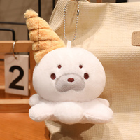 Adorables porte-clés en peluche animaux crème glacée en 4 styles, super doux en fourrure de lapin, anti-stress pour sacs, petits cadeaux pour tous les âges