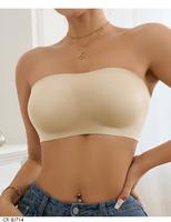 Soutien-gorge bandeau sans bretelles grande taille pour femme, sans couture, sans armatures, invisible, doux, confortable, fin, rembourré, uni, respirant, type tube