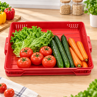 Caisse en plastique ventilée et empilable pour le stockage des fruits et légumes, destinée aux marchés, supermarchés, agriculture, récolte, transport et distribution