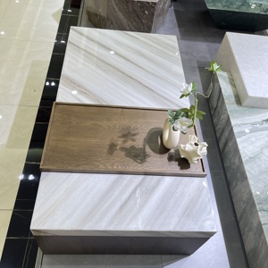 モダンミニマリストリビングルーム家具センターテーブルスクエアギャラクシーブルーオーシャンストーム大理石コーヒーテーブルプリントセット - Product Image 2