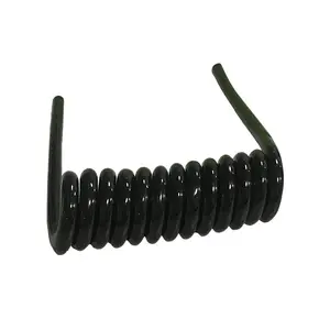 Custom-made eight-core black PU glossy spiral cable spring cable