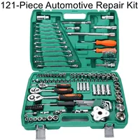 Juego de Herramientas para Reparación de Automóviles, 121 Piezas, Juego de Herramientas Mecánicas, Llaves de Tubo, Destornilladores, Herramientas Manuales Combinadas