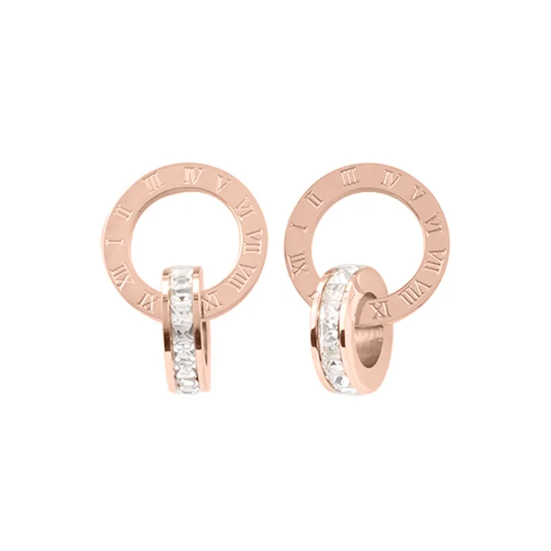 Huggie Earrings with Zircon Designs Jewelry Models Saudi 2023 for Woman Pictures of Small Rose Gold Gift White Party Trendy AAA