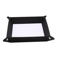Vente chaude pliable carré valet plateau Sublimation PU cuir Oxford tissu stockage pour bijoux pour hôtel